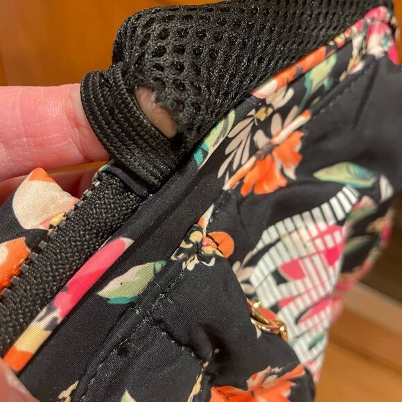 Steve Madden Black Orange and Pink Floral Print Backpack 9x10 - Picture 11 of 16